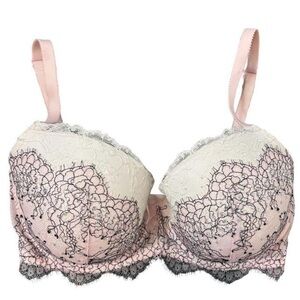 Victoria's Secret Lace Bra in Pink and Cream